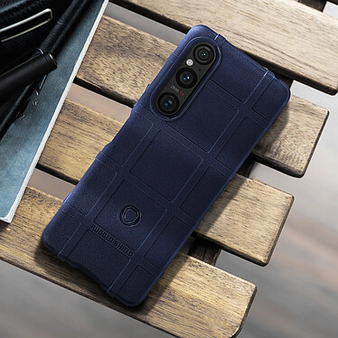 Avis Avizar Coque pour Sony Xperia 1 V Silicone Antichoc Motif en relief  Bleu Nuit