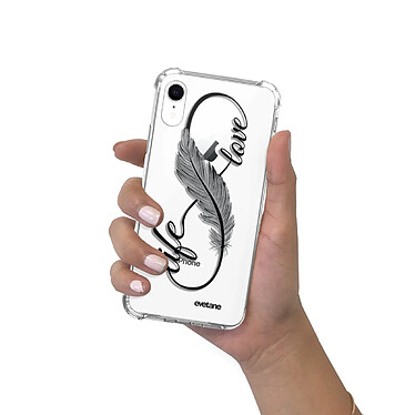 Evetane Coque iPhone Xr anti-choc souple angles renforcés transparente Motif Love Life pas cher