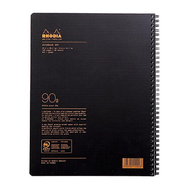 Acheter RHODIA Notebook RHODIACTIVE 90g RI A4+ 160p 5x5C mcrprf. + 9tr, règle PP + 6 m-p repositionnables