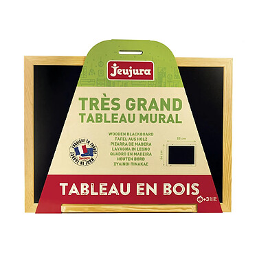 JEUJURA Grand Tableau à Craie Noir en Bois - 88 x 66cm