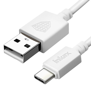 Inkax Câble USB Type C Charge et Synchronisation Connecteur Réversible 3m  Blanc