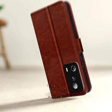 Avizar Étui pour Xiaomi 13 Lite Clapet Portefeuille Support Vidéo Dragonne  Marron pas cher