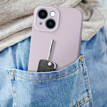 Avizar Coque Silicone pour iPhone 15 Caméra Protégée Doux au Toucher  Violet Clair pas cher