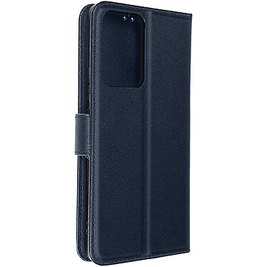 Avizar Housse Xiaomi 13 Lite Cuir Véritable Clapet Porte-carte Support Vidéo  Bleu Nuit