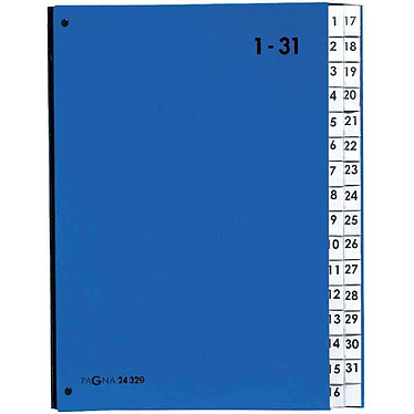 PAGNA Trieur Pult Color, format A4, 1-31, 31 compartiments bleu