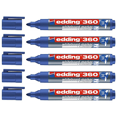 EDDING Marqueur pour Tableaux Blancs 360 Bleu Pointe Ronde 1,5-3 mm x 5