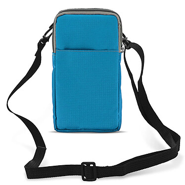 Avizar Etui Ceinture Smartphone Passant Mousqueton Lanière 2 Poches Bleu Turquoise