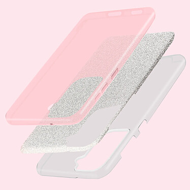 Avis Avizar Coque pour Samsung Galaxy S22 Paillette Amovible Silicone Semi-rigide rose