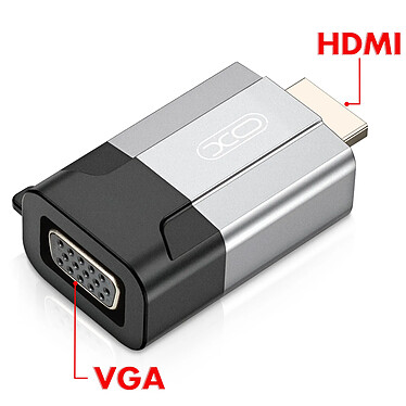 Acheter XO Adaptateur Vidéo HDMI Mâle vers VGA Femelle Résolution 1080p Gris