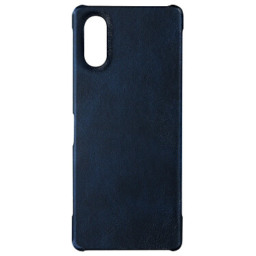 Avizar Coque pour Sony Xperia 5 V Rigide revêtement Simili Cuir  Bleu nuit