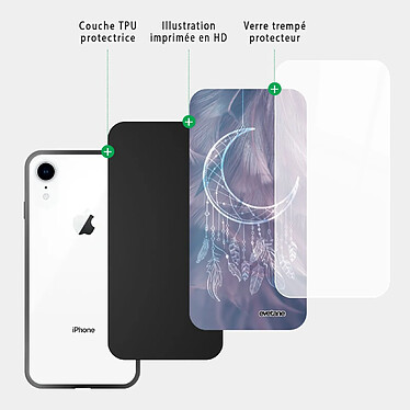 Acheter Evetane Coque en verre trempé iPhone Xr Lune Attrape Rêve