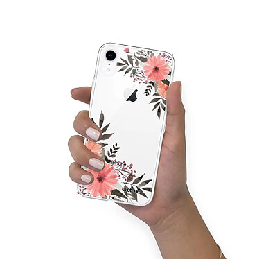 Acheter Evetane Coque iPhone Xr silicone transparente Motif Fleurs roses ultra resistant