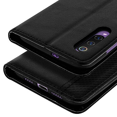 Avizar Housse Xiaomi Mi 9 Etui Coque Effet Vieilli Porte-cartes Support - Noir pas cher