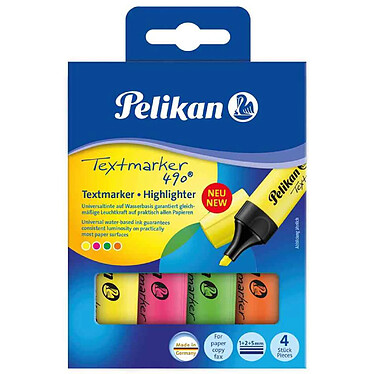 PELIKAN Etui de 4 Surligneurs Textmarker 490 Assortis