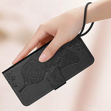 Acheter Avizar Étui Papillon Mandala pour Redmi Note 13 Pro Portefeuille Dragonne Noir