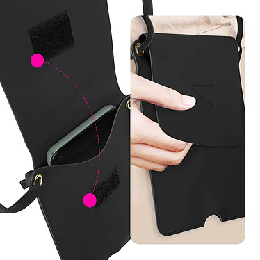 Acheter Avizar Pochette Bandoulière Smartphone avec Rangement carte Simili cuir  noir