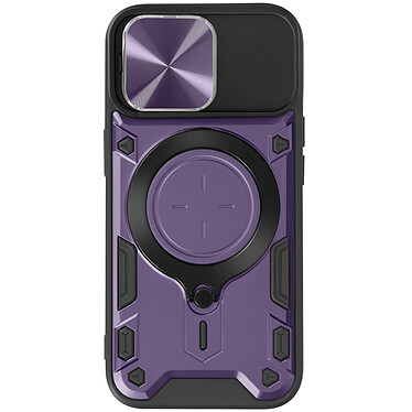 Avizar Coque pour iPhone 15 Pro Max Bague Métallique Bi-matière Antichoc Violet