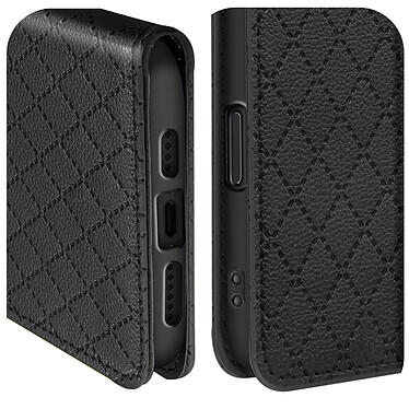 Avizar Étui Folio pour iPhone 16 Pro Max Losange Porte cartes Support Vidéo Noir pas cher