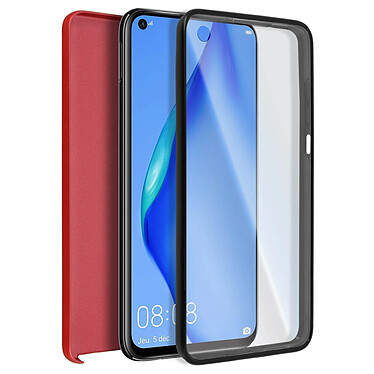 Avizar Coque Huawei P40 Lite Protection Arrière Rigide + Avant Souple Rouge