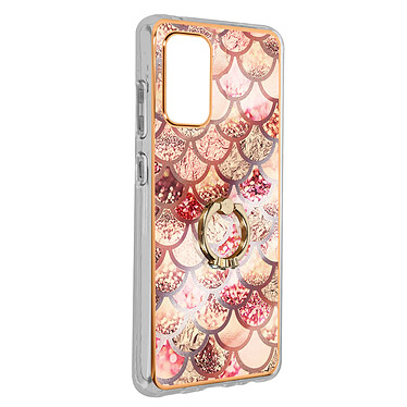 Avizar Coque Samsung Galaxy A32 Bi-matière avec Bague de Maintien Motif Écaille Rose