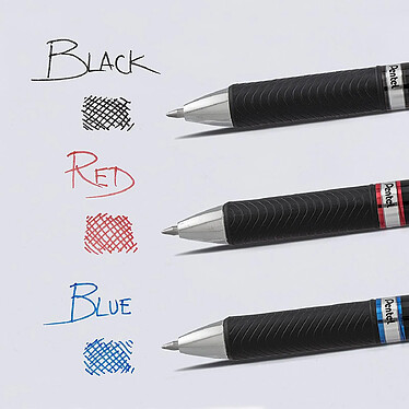 PENTEL Roller encre gel rétractable ENERGEL BLP77 - Permanent Pointe 0,7 mm Bleu x 12 pas cher