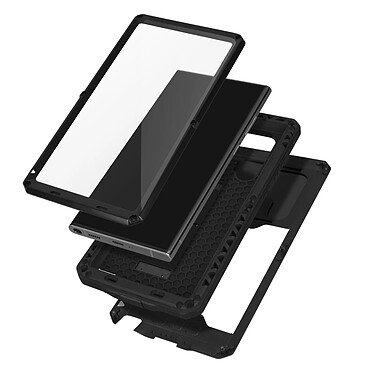 Avizar Coque Intégrale Samsung Galaxy S22 Ultra Béquille Cache Caméra Normes IP54 Noir