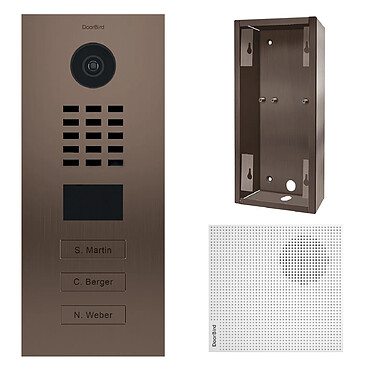 Doorbird - Portier vidéo IP 3 sonnettes - Doorbird D2103BV Bronze