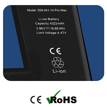 Acheter Clappio Batterie sans BMS pour iPhone 14 Pro Max Capacité 4323mAh Noir