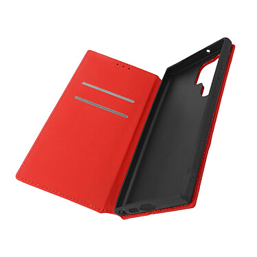 Avizar Housse pour Samsung Galaxy S23 Ultra Clapet Portefeuille Fonction Support Vidéo  rouge