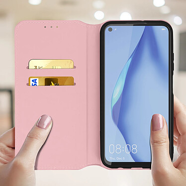 Avis Avizar Housse Huawei P40 Lite Étui Folio Portefeuille Fonction Support rose gold