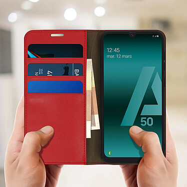 Avis Avizar Étui Samsung Galaxy A50 Housse Folio Cuir Support Vidéo rouge