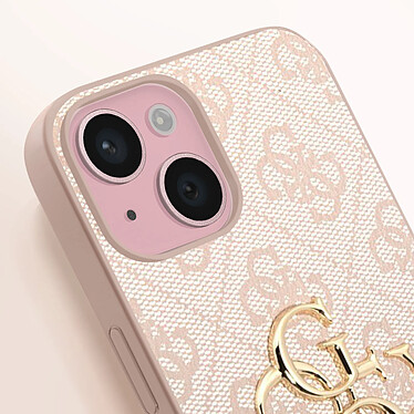 Acheter Guess Coque pour iPhone 15 Plus Découpes Précises et Bords Surélevés Rose