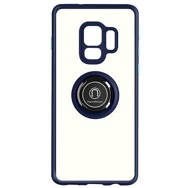 Avizar Coque pour Samsung Galaxy S9 Bi-matière Bague Métallique Support Vidéo  bleu