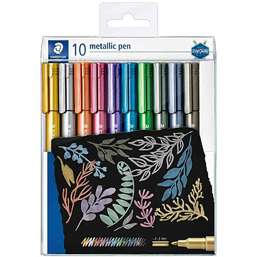 STAEDTLER Marqueur permanent Metallic, pointe ofive, étui 10