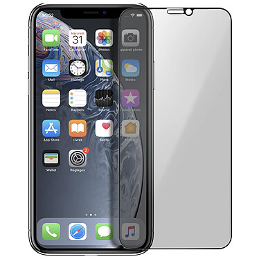 Avizar Film Écran iPhone XR Verre Trempé Biseauté Anti-espion Bord noir