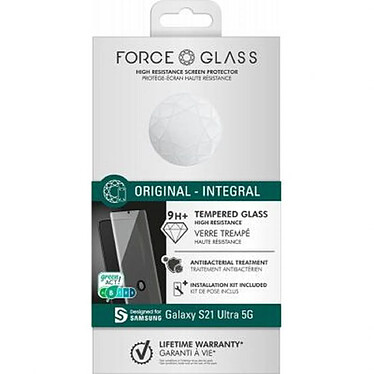 Force Glass Protection d'écran en verre trempé pour Galaxy S21 Ultra 5G 3D Original Transparent pas cher