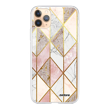 Evetane Coque iPhone 11 Pro 360 intégrale transparente Motif Marbre Rose Losange Tendance