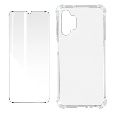 Avizar Pack Protection Pour Samsung Galaxy A13 4G Coque + Verre Trempé  Transparent