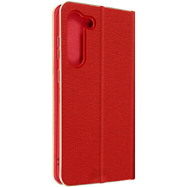 Avizar Étui pour Samsung Galaxy S23 Porte-carte et Support vidéo  Rouge et Doré