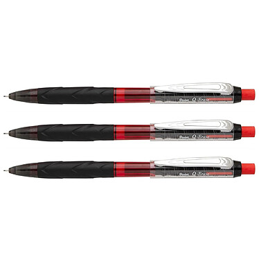 PENTEL Porte-mines Q-Erase, 0,5 mm, noir/rouge x 3