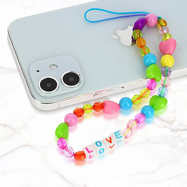 Avizar Bijou de Téléphone Bracelet 25cm Collection Lovely Multicolore pas cher