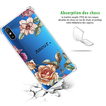 Avis LaCoqueFrançaise Coque Xiaomi Redmi 9A Silicone antichocs Solides coins renforcés  transparente Motif Amour en fleurs