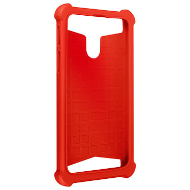 Avizar Coque Smartphone 4.3'' à 4.7'' Silicone Gel Coins Renforcés Dos Effet Cuir  Rouge