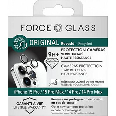 Force Glass Protège-caméra pour iPhone 15 Pro/15 Pro Max/14 Pro/14 Pro Max Ultra-résistant Argent pas cher