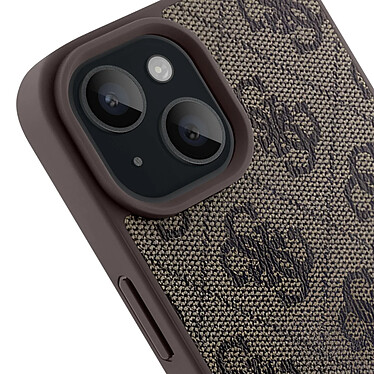 Avis Guess Coque pour iPhone 15 Plus Élégant Imprimé 4G Caméra Surélevée Marron Foncé