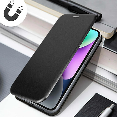 Acheter Avizar Housse pour iPhone 14 Plus Clapet Porte-carte Support vidéo Finition Satinée  noir