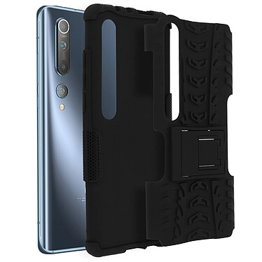 Avizar Coque Xiaomi Mi 10/Mi 10 Pro Bi-matière Antichoc Béquille Support Noir