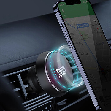 Avis Blue Star Support Voiture Magnétique Smartphone Grille d'aération Rotatif à 360° Noir