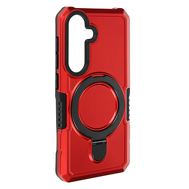 Avizar Coque pour Samsung Galaxy S24 Bague Support Bi-Matière Antichoc Rouge