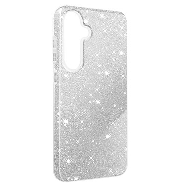 Avizar Coque pour Samsung Galaxy S24 Plus Paillette Silicone Semi rigide Fine Argent